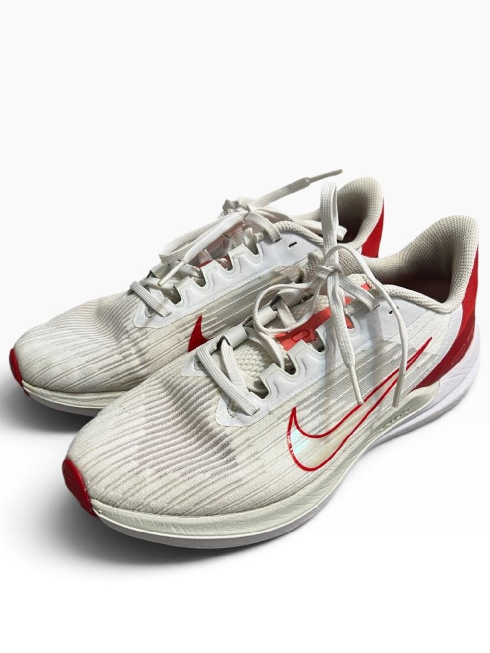 Nike Air Winflo 9 White Bright Crimson Running Shoes Sneakers DD8686-102 Sz 9